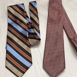 Burma Bibas 2 Stylish Men's Striped and Patterned Ties- handmade Italian